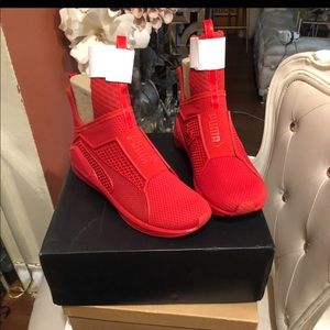 Rihanna Fenty red sneakers